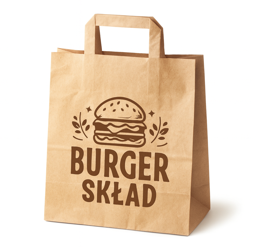 torba cateringowa 26×14×30 cm – papier kraft, uchwyt płaski