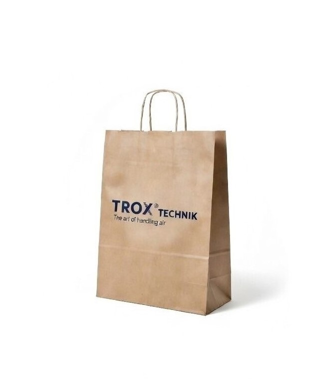 Torby papierowe szare 32×12×40 cm lub 32×17×39 cm – uchwyt skręcany