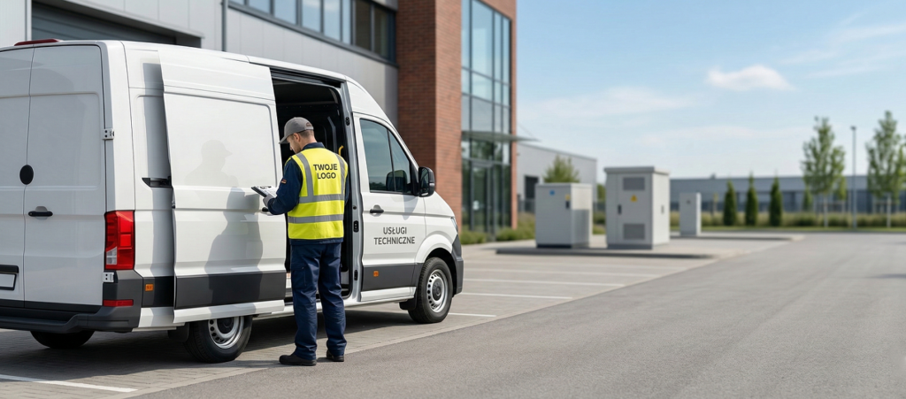 Kamizelka odblaskowa do samochodu z logo firmy – serwis i flota w pracy terenowej