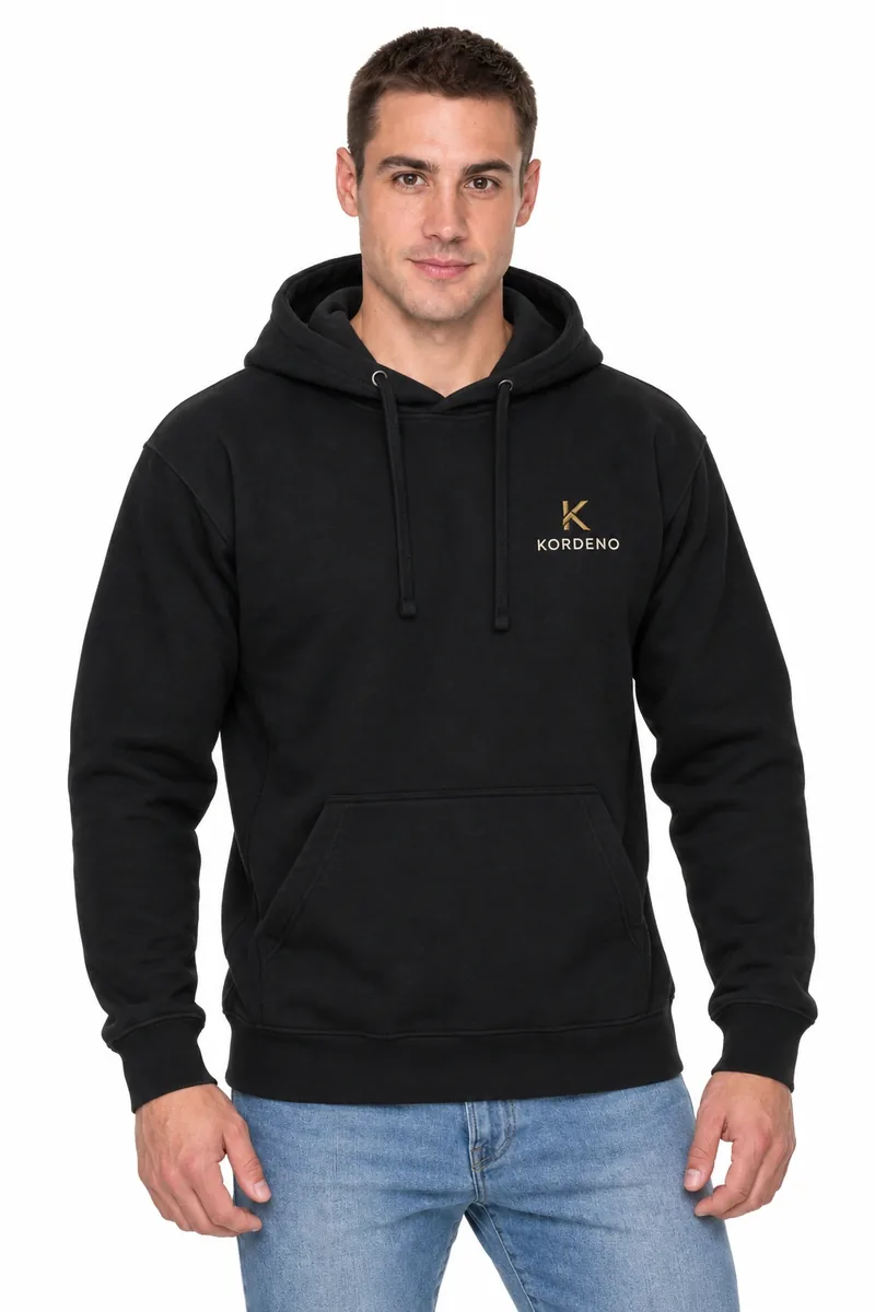 Bluza Crimson Cut Buffalo (czarna) z haftem logo na piersi — przykładowe logo KORDENO, zdjęcie poglądowe
