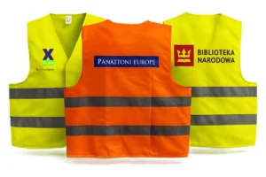 Kamizelki odblaskowe standardowe z nadrukiem